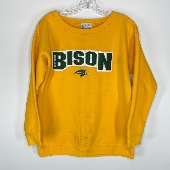 Vintage CI Apparel NDSU Bison Yellow Crewneck Sweatshirt Size Small 90's - Picture 1 of 7